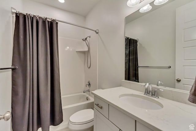 1343 N 3350 W, Provo, UT 84601 - bathroom with vanity, toilet, and shower / bath combination with curtain
