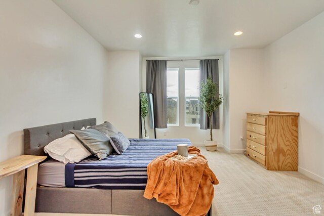 1343 N 3350 W, Provo, UT 84601 - bedroom featuring baseboards, carpet floors, and recessed lighting