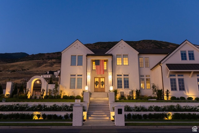1565 N Overolook Ct, Farmington, UT 84025 - view of front of home with a mountain view and french doors