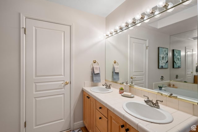 bathroom with double vanity