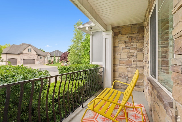 balcony with a residential view