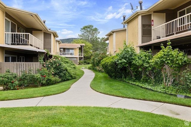 view of community with a lawn