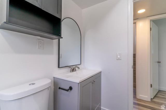 4740 S 3040 W, Taylorsville, UT 84129 - bathroom with wood finished floors, vanity, baseboards, and toilet
