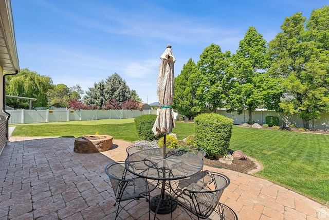 1737 S Kerrybrook Dr, Kaysville, UT 84037 - view of patio featuring an outdoor fire pit and outdoor dining space