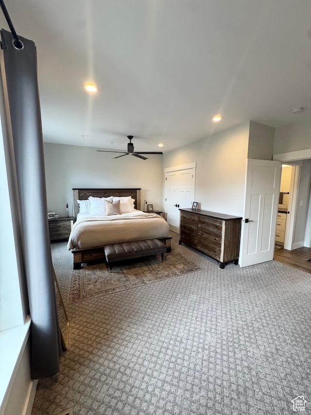 9351 E Acorn Cir Unit 921, Heber City, UT 84032 - carpeted bedroom featuring recessed lighting and ceiling fan