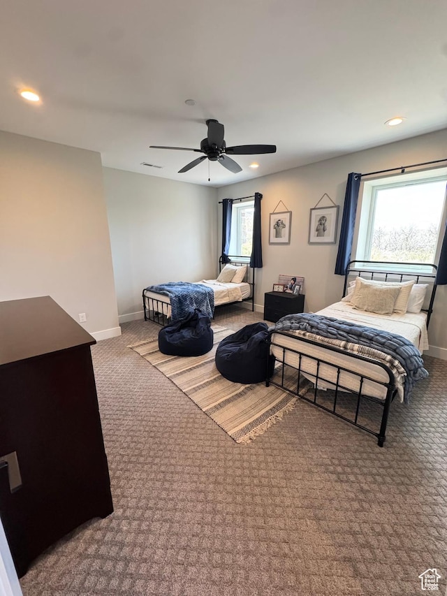 9351 E Acorn Cir Unit 921, Heber City, UT 84032 - carpeted bedroom with a ceiling fan and recessed lighting