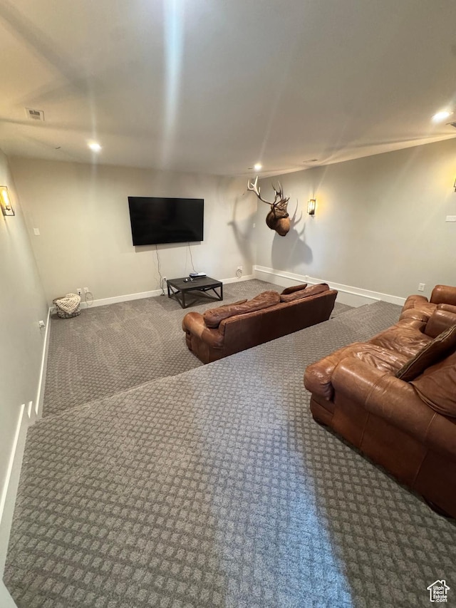 9351 E Acorn Cir Unit 921, Heber City, UT 84032 - carpeted home theater room with recessed lighting