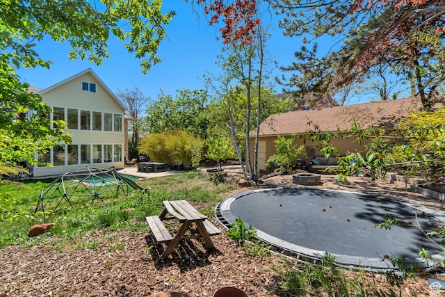 215 E 2nd Ave S, Salt Lake City, UT 84103 - view of yard featuring a fire pit and a patio