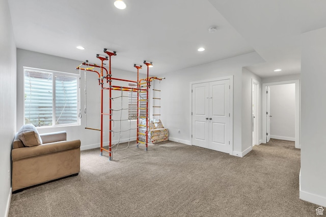 11386 S New Bern Way S, Jordan, UT 84009 - living area with recessed lighting, carpet flooring, and baseboards
