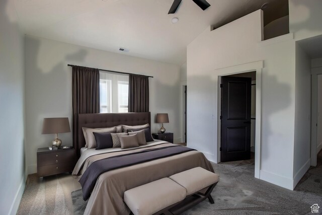 479 S 550 E, Wallsburg, UT 84082 - carpeted bedroom featuring lofted ceiling, baseboards, and a ceiling fan
