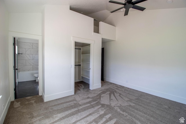 479 S 550 E, Wallsburg, UT 84082 - unfurnished bedroom with carpet floors, a spacious closet, baseboards, high vaulted ceiling, and a closet