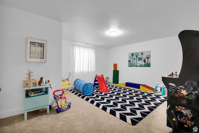 1441 N Jerry Gertsch Ln, Midway, UT 84049 - recreation room with carpet floors, a textured ceiling, and baseboards