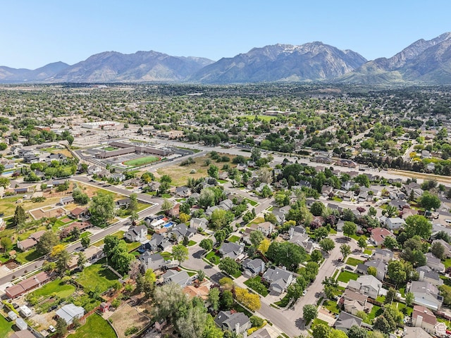 drone / aerial view of a mountain backdrop