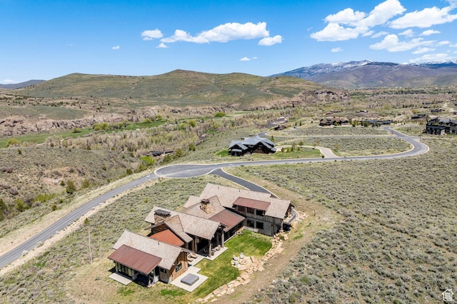 view from above of property featuring mountains