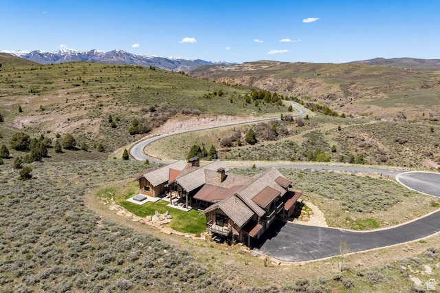 view from above of property with mountains