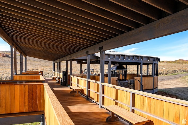 deck featuring a mountain view