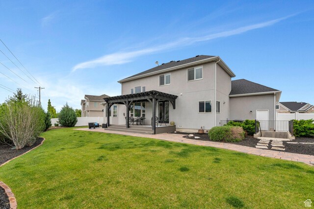 3106 N Eagle Way, Lehi, UT 84043 - back of property with a pergola, a patio area, and stucco siding