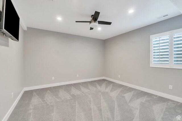 3106 N Eagle Way, Lehi, UT 84043 - carpeted spare room featuring ceiling fan, baseboards, and recessed lighting