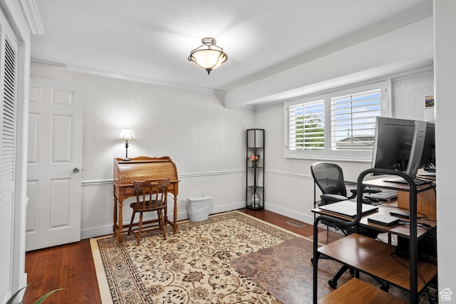 7479 S Randall Cir, Midvale, UT 84047 - office space featuring ornamental molding, wood finished floors, and baseboards