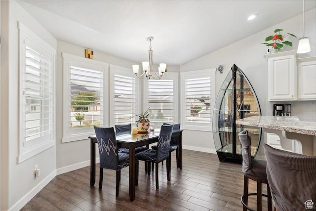 1254 N 150 E, Harrisville, UT 84404 - dining area featuring a chandelier, healthy amount of natural light, dark wood-style floors, baseboards, and recessed lighting
