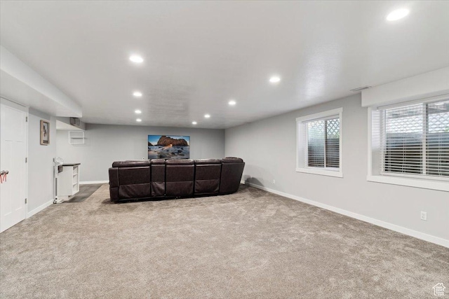 1254 N 150 E, Harrisville, UT 84404 - living room with recessed lighting, carpet floors, and baseboards