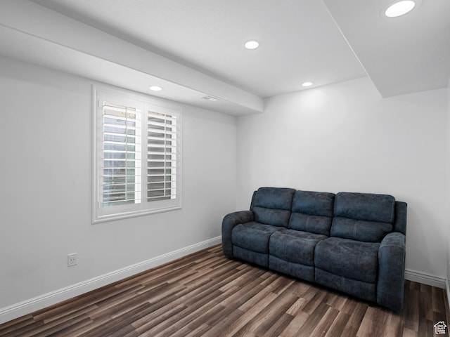 3388 W Rocky Peak Way S, Jordan, UT 84095 - sitting room featuring dark wood-type flooring, baseboards, and recessed lighting