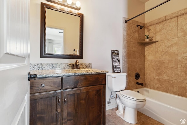 417 E Stonehedge Cir, Washington, UT 84780 - full bathroom with toilet, vanity, shower / bathtub combination, and tile patterned flooring