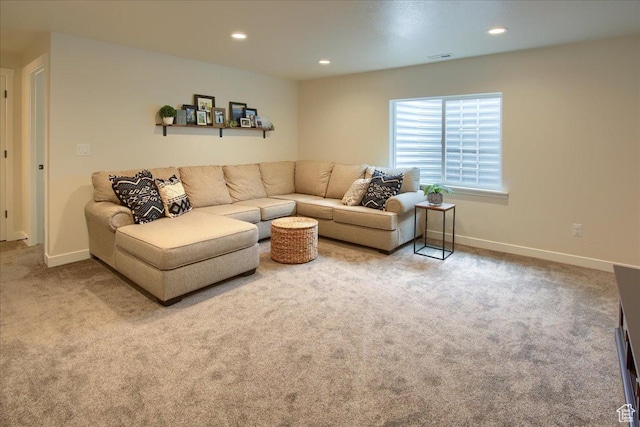 352 N 75 E, Kaysville, UT 84037 - living room featuring carpet flooring, baseboards, and recessed lighting