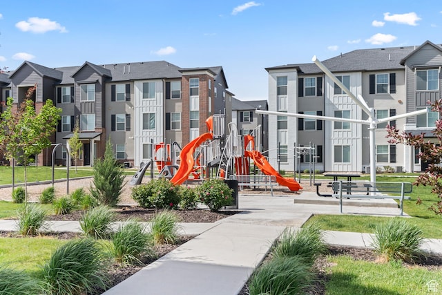 community play area featuring a residential view