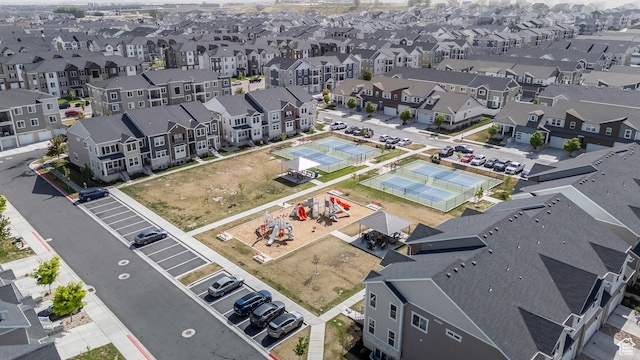 aerial perspective of suburban area