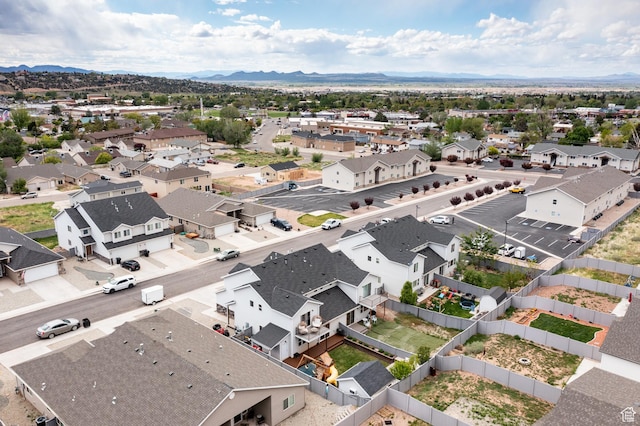 aerial perspective of suburban area featuring mountains