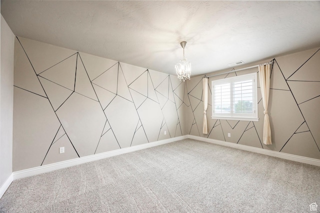 1309 W Atrium Ct W, Farmington, UT 84025 - carpeted empty room featuring a chandelier and baseboards