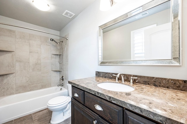 1309 W Atrium Ct W, Farmington, UT 84025 - bathroom with toilet, vanity, and washtub / shower combination
