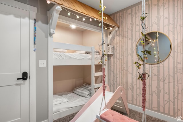 68 Hawksbeard Cir, Fish Haven, ID 83287 - carpeted bedroom with wallpapered walls