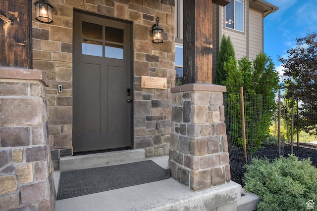 68 Hawksbeard Cir, Fish Haven, ID 83287 - entrance to property featuring stone siding