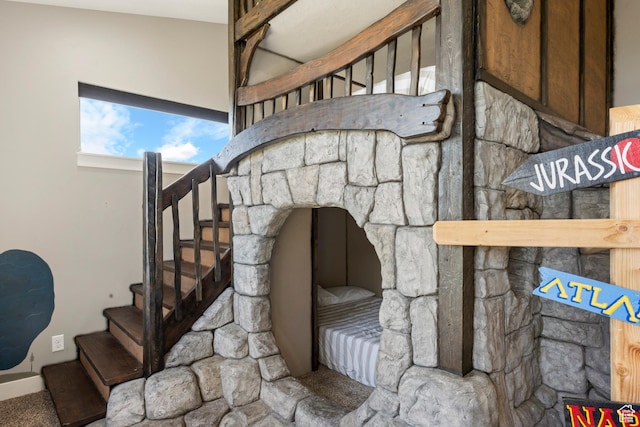 68 Hawksbeard Cir, Fish Haven, ID 83287 - stairway featuring baseboards