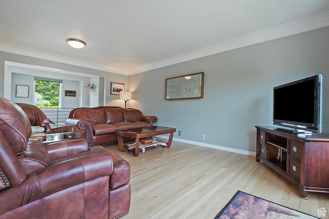 193 Coventry Ln, North Salt Lake, UT 84054 - living area featuring light wood-type flooring, ornamental molding, and baseboards
