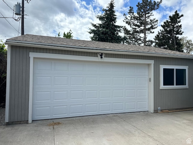 view of garage
