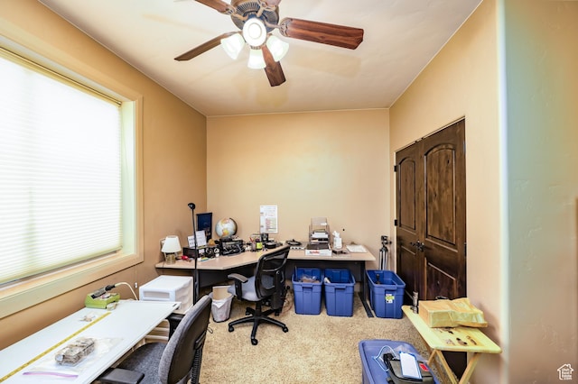 373 W Meridian Dr, Ivins, UT 84738 - office area with carpet and ceiling fan
