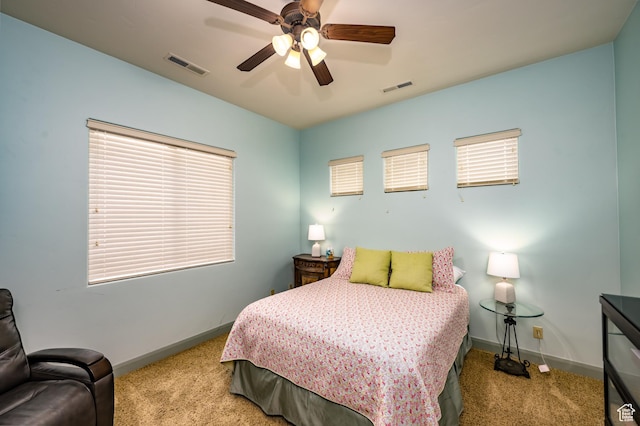 373 W Meridian Dr, Ivins, UT 84738 - bedroom with carpet flooring, baseboards, and ceiling fan
