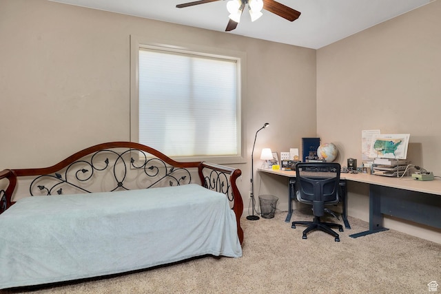 373 W Meridian Dr, Ivins, UT 84738 - carpeted bedroom with a desk and ceiling fan