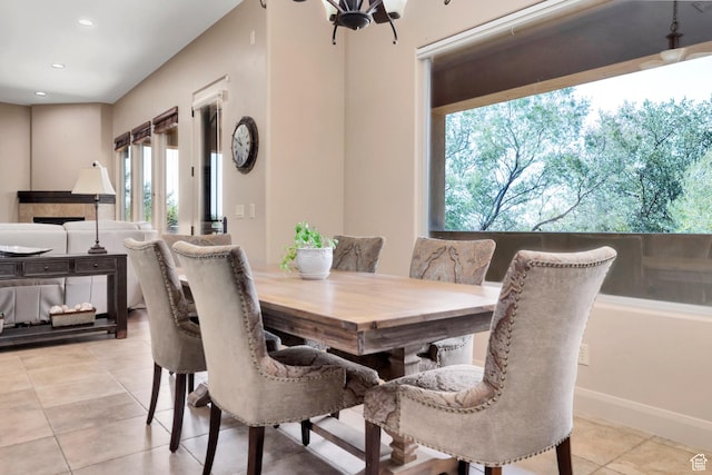 373 W Meridian Dr, Ivins, UT 84738 - dining area with light tile patterned floors, recessed lighting, and ceiling fan