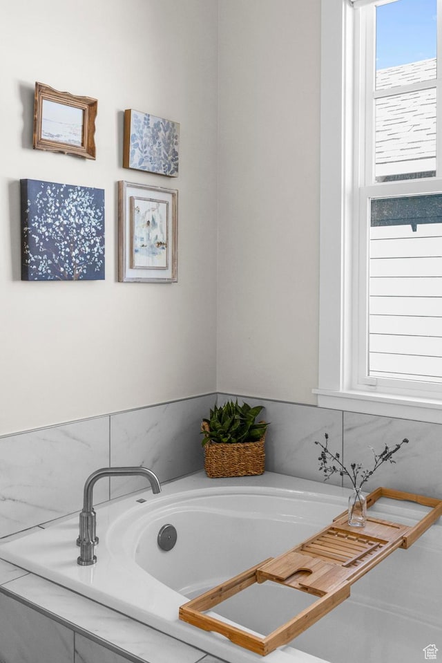 bathroom with a bath