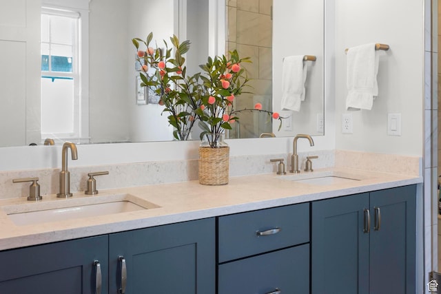 full bathroom with double vanity
