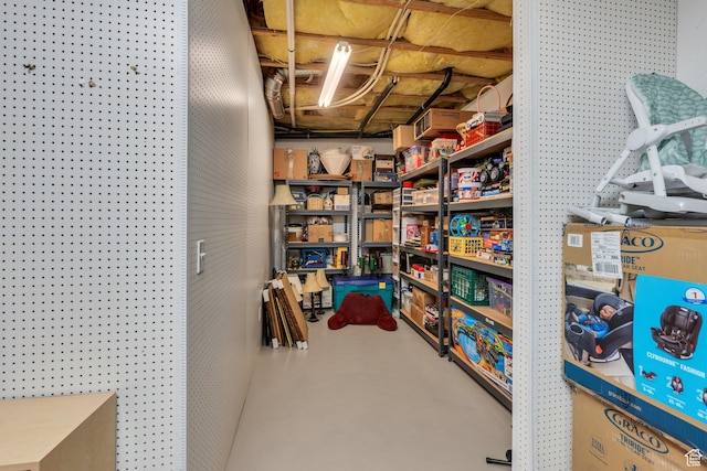 view of storage area