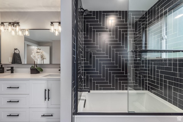 1256 E Darby Cir S, Murray, UT 84117 - bathroom with a shower with shower door and double vanity
