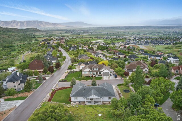 aerial perspective of suburban area featuring mountains