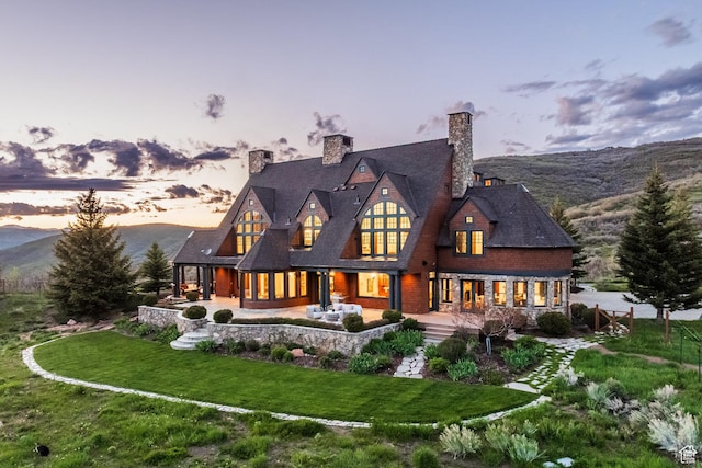 2000 W Red Hawk Trl, Park City, UT 84098 - rear view of property with a lawn and a porch