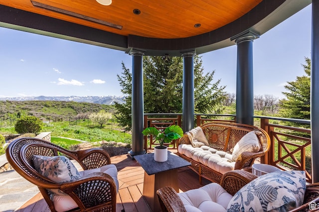 2000 W Red Hawk Trl, Park City, UT 84098 - wooden deck with a mountain view and an outdoor living space