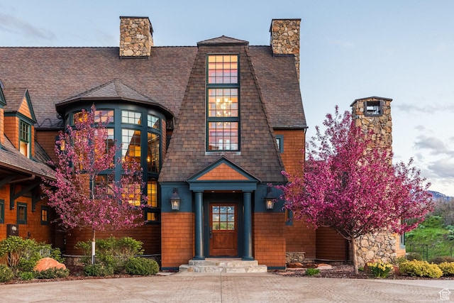 2000 W Red Hawk Trl, Park City, UT 84098 - view of front of property featuring a chimney and roof with shingles